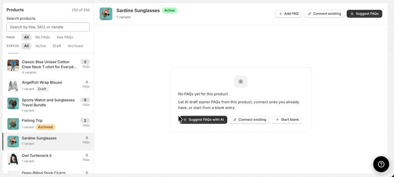 FAQ automation with AI and Product Pelican